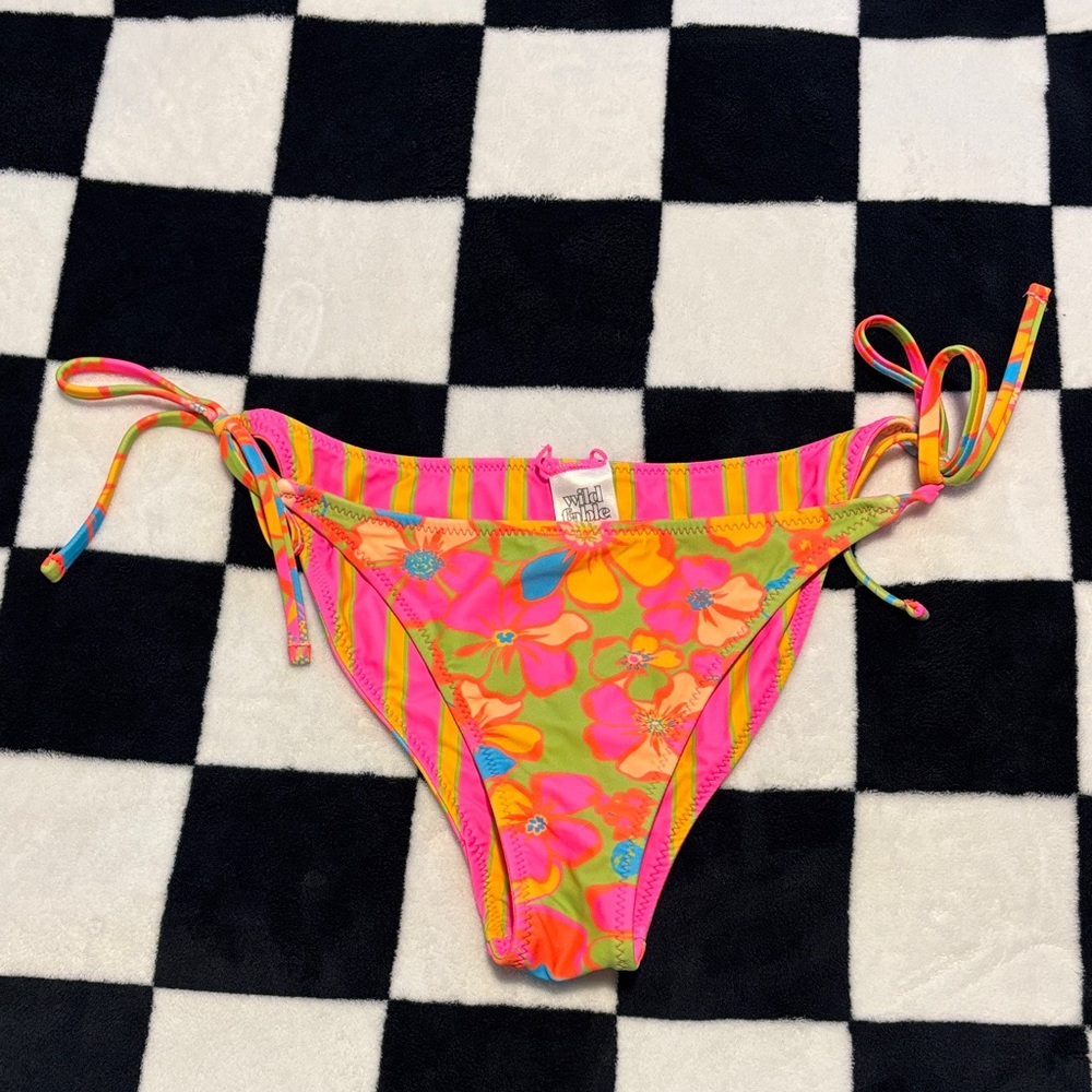 Wild Fable Pink and Orange Floral Bikini Bottom